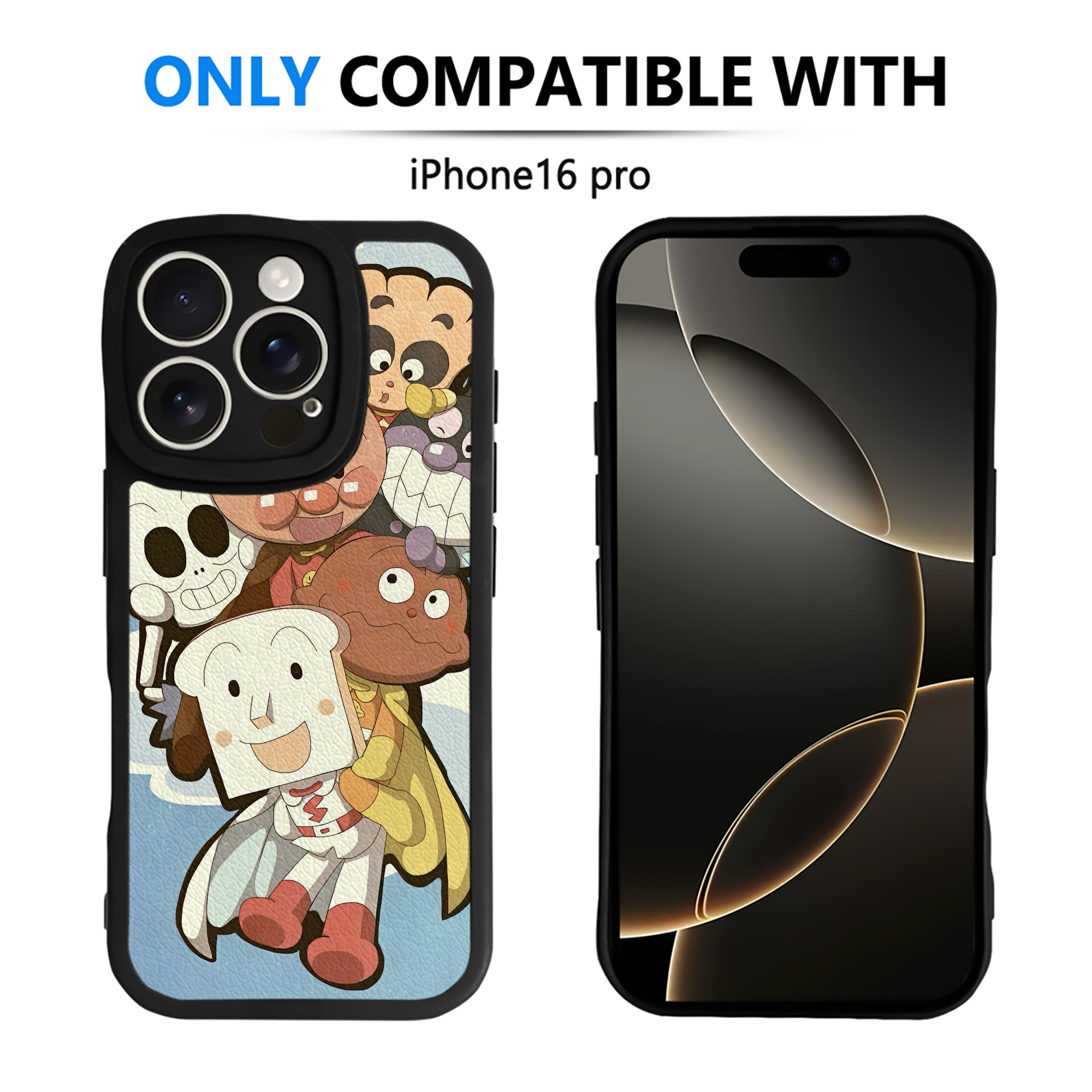 （画像用） アンパンマン Anpanman 【iPhone 16シリーズ対応】シリコンスマホケース（レザー調） 材質：シリコン